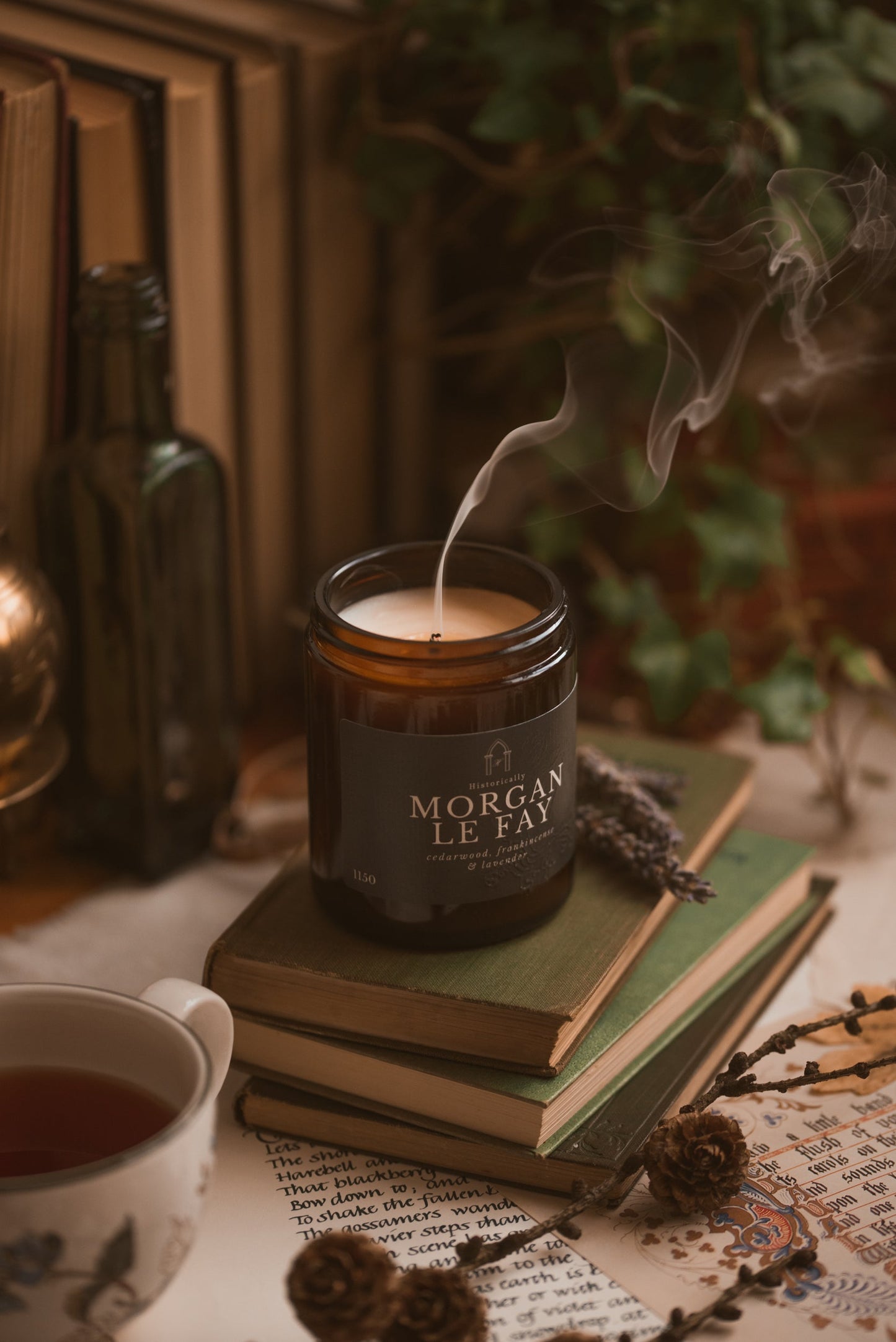 History candle inspired by mythical witch Morgan Le Fay