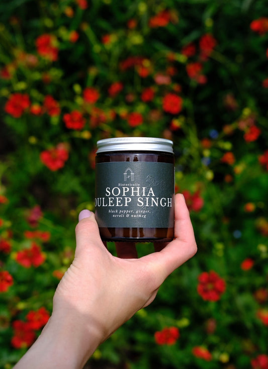 History scented candle inspired by Indian suffragist Sophia Duleep Singh